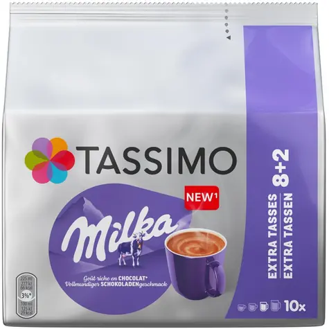 Tassimo Milka 10 ks / Kakaové kapsle / 8 + 2 ks