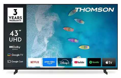 43" Thomson 43UG4S15 černá / Televize / 4K UHD / LED / Google TV