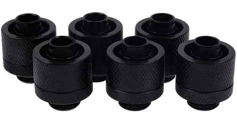 Alphacool Eiszapfen 16/10 mm černá / Kompresní šroubení / G1/4" / rovné / 6 ks