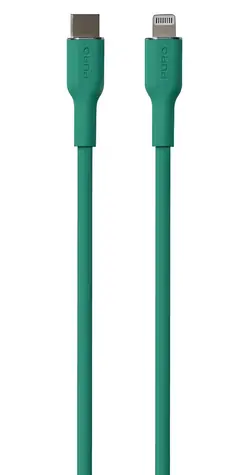 Puro Soft zelená / Datový kabel USB-C - Lightning / MFi / 12W / 1,5m