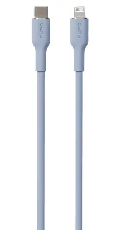 Puro Soft světle modrá / Datový kabel / USB-C - Lightning MFi / 12 W / 1,5 m