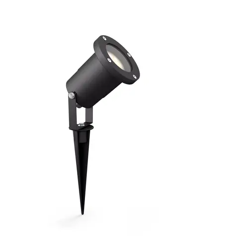 Philips 17481/30/P0 Puled černá / Venkovní zapichovací reflektor / GU10 5W / 395lm / 2700K / IP44