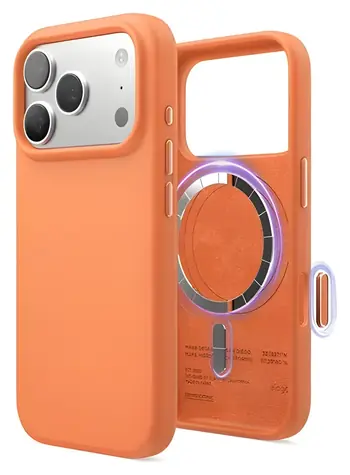 Elago Silicone Case Camera Control oranžová / Silikonový kryt / Apple iPhone 17 Pro / MagSafe