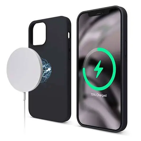Elago silikonový kryt s MagSafe pro iPhone 12 a 12 Pro černá / Kryt / MagSafe