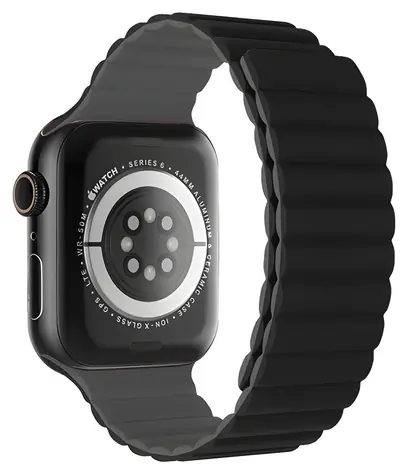 Devia Nature Silicone Magnetic černá / Řemínek pro Apple Watch / 44/45/46mm