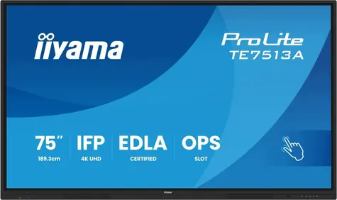 75" iiyama Interaktivní dotykový displej / IPS / 4K UHD / 40bodový dotyk / Android 14 / Wi-Fi 6