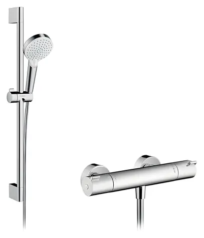 Hansgrohe Crometta Vario bílá/chrom / Sprchový set / Termostat Ecostat 1001 CL / 2 proudy
