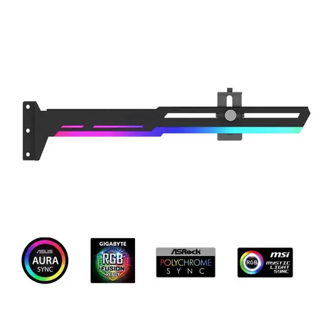 1stCool Podpěra grafické karty ARGB černá / Držák grafické karty / ARGB / kov / 280 x 52 mm