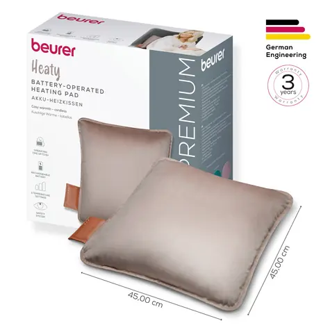 Beurer HK 77 Heaty Celestial Green / Vyhřívací podložka / bezdrátová / kryt kabelu / 3 teploty