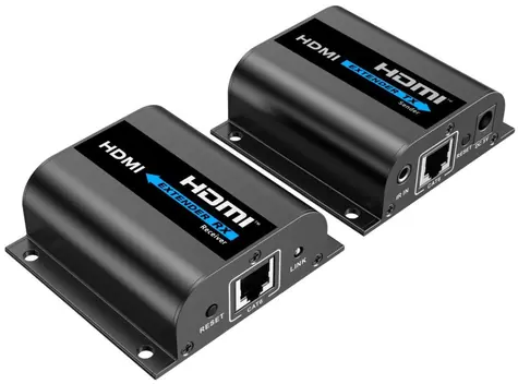 PremiumCord HDMI extender 60 m 4K 30Hz / HDMI extender / Cat6/6a/7 / Lokální HDMI výstup / Jeden kabel