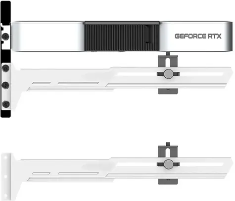1stCool Podpěra GPU bílá / Kovový držák grafické karty / nastavitelná výška / 280 x 52 mm