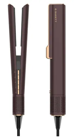 Garett Beauty AeroGlow hnědá / Žehlička na vlasy / Teplý i studený vzduch / 5 teplot / LCD displej