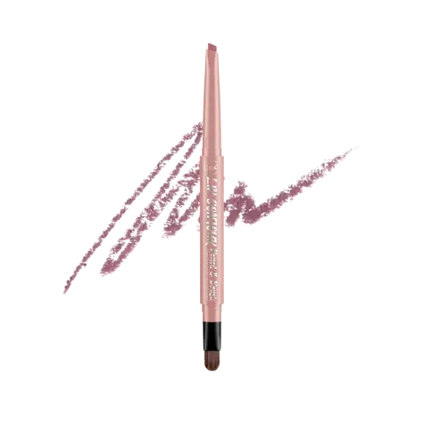 J.Cat Beauty Konturovací tužka a štětec na rty Mystic Mauve Beige / Konturovací tužka na rty / 2v1 / Šikmý hrot