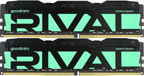 GOODRAM RIVAL Radiant Green / Operační paměť / 16 GB (2x8 GB) / DDR4 / 3200 MHz / CL16 / DIMM