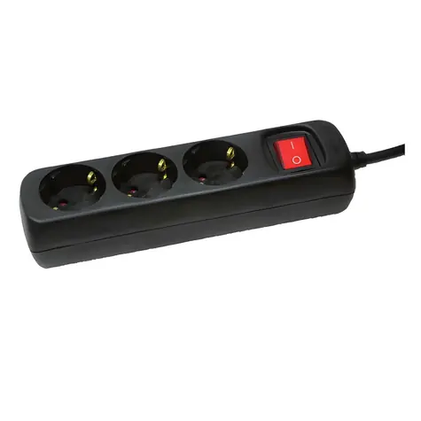 LogiLink prodlužovací přívod 3 zásuvky černá / Prodlužovací přívod / vypínač / 1,4 m / 3500 W