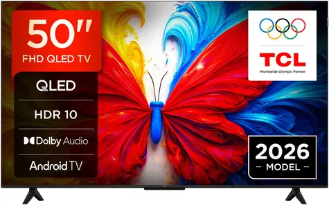 50" TCL 50S5L černá / Televize / QLED / 4K UHD / Android TV / Wi-Fi / BT / LAN / 2x HDMI / 20W repro
