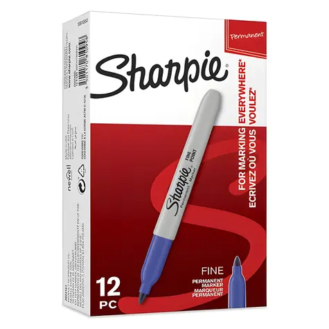 Sharpie Fine Popisovač permanentní modrá / kulatý hrot F / 12 ks