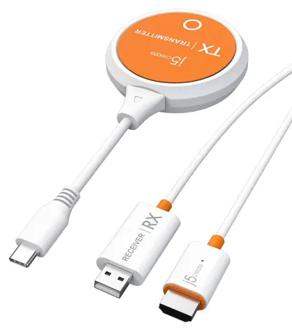 J5Create ScreenCast bílá / Bezdrátový HDMI extender / USB-C / Wireless Display