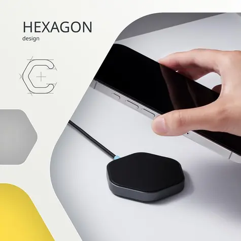 Canyon Hexagon 110 černá / Bezdrátová nabíječka / Magnetická / 15W