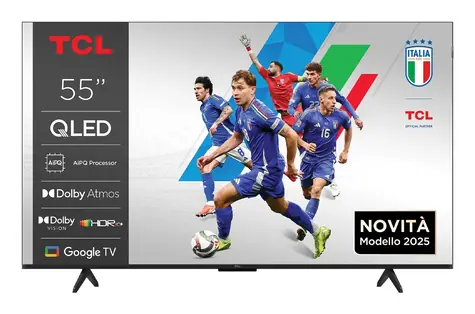 55" TCL 55P7K Titanová / Televize / QLED / 4K UHD / Google TV / DVB-T2/C/S2 / HDMI / Wi-Fi / 20W repro