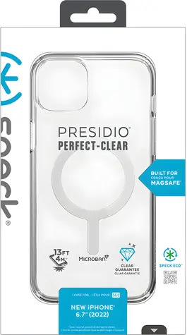 Speck Presidio Perfect Clear iPhone 14 Plus průhledná / Kryt / MagSafe / Polykarbonát