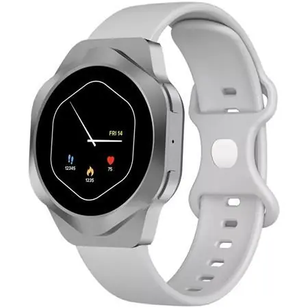 Canyon Hexagon 88 stříbrná / Chytré hodinky / 1,43" AMOLED / tep, SpO2 / BT 5.3 / IP67 / Android a iOS