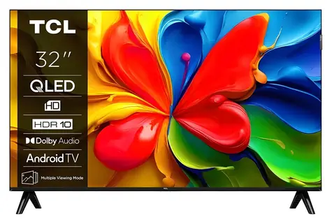 32" TCL 32V4C černá / Televize / QLED / HD Ready / Android TV / Wi-Fi / BT / DVB-T2/C/S2