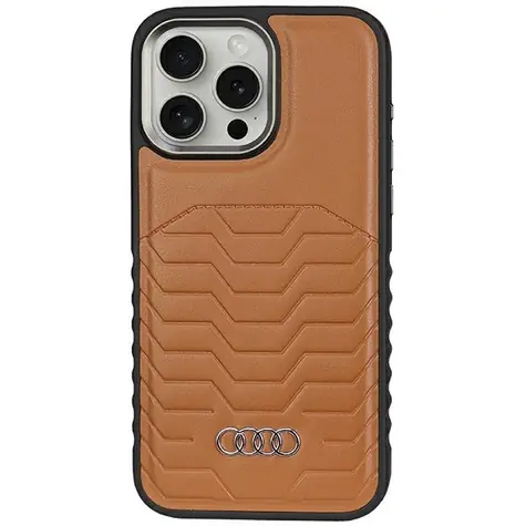 Audi Synthetic Leather hnědá / Zadní kryt / MagSafe / Apple iPhone 14 Pro Max