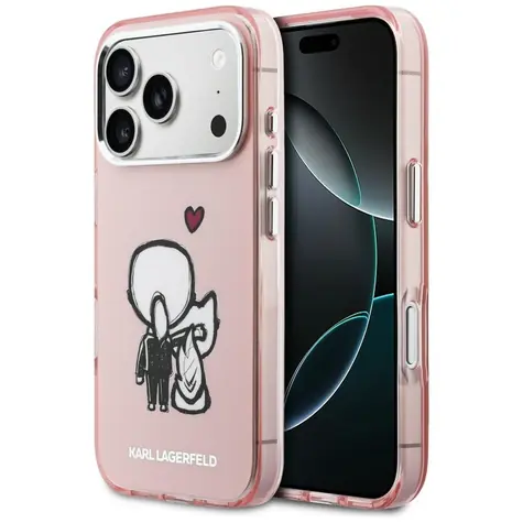Karl Lagerfeld Karl & Choupette růžová / Zadní kryt pro iPhone 17 Pro Max / MagSafe