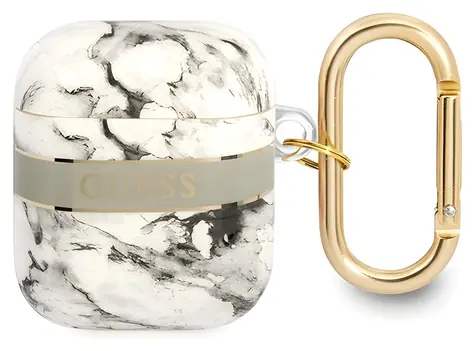 Guess GUA2HCHMAG Marble Strap Collection šedá / Pouzdro pro AirPods / S poutkem