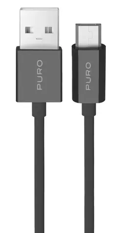 Puro Kabel USB-A - microUSB černá / Datový a nabíjecí kabel / TPE / 1 m / 12 W