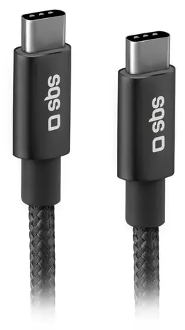 SBS USB-C - USB-C šedá / Kabel / Power Delivery 25 W / 1,5 m