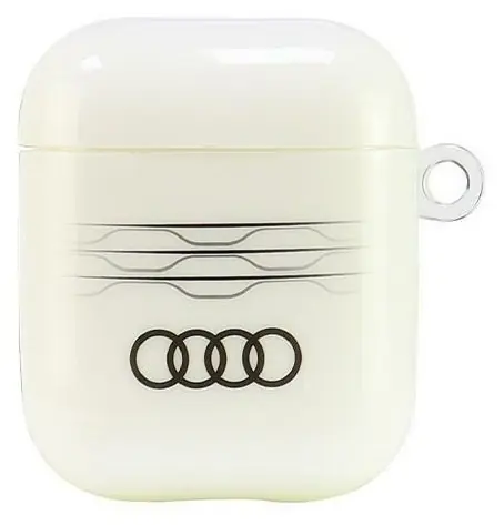 Audi IML Geometric Pattern bílá / Pouzdro pro Apple AirPods 1 & 2 / Geometrický vzor