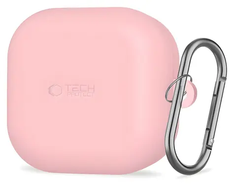 Tech-Protect Silicone Hook Case pro Samsung Galaxy Buds 4/4 Pro růžová / Pouzdro / silikonové / s karabinou