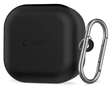 Tech-Protect Silicone Hook Case černá / Pouzdro / s karabinou / pro Samsung Galaxy Buds 4 Pro/4 / Silikonové