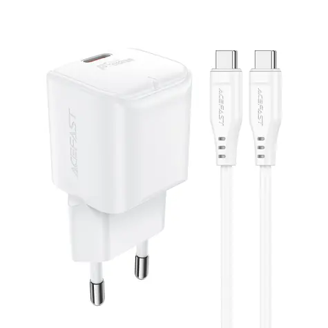 Acefast A73 Mini PD20W GaN bílá / Nabíječka / USB-C / 20W / + USB-C kabel