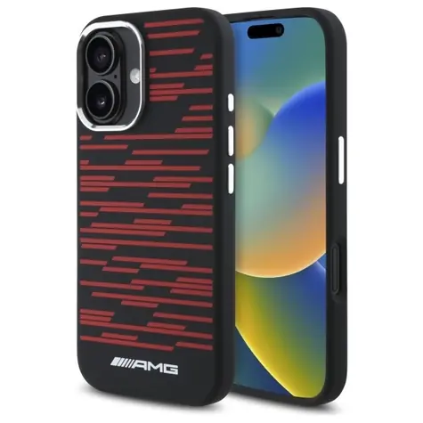 Mercedes-AMG Silicone Graphics černá / Zadní kryt / MagSafe / pro iPhone 16 / Silikon