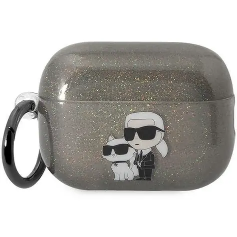 Karl Lagerfeld Karl & Choupette Glitter černá / Pouzdro / pro Apple AirPods Pro 2