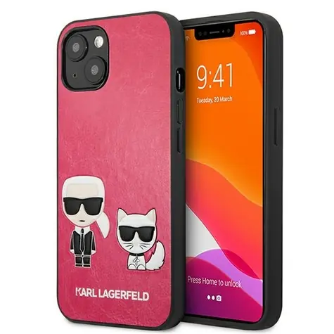 Karl Lagerfeld Ikonik Karl & Choupette Fuchsia / Kryt / Apple iPhone 13 mini