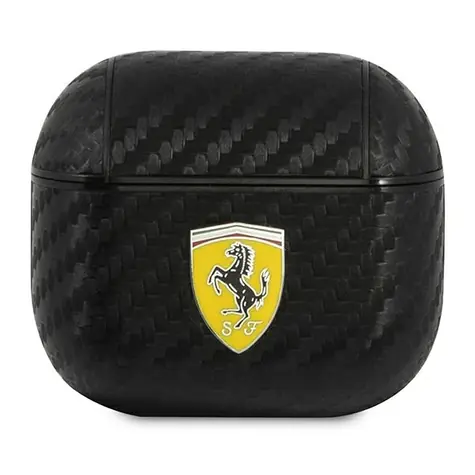 Ferrari On Track Carbon černá / Pouzdro / Apple AirPods 3 / PU