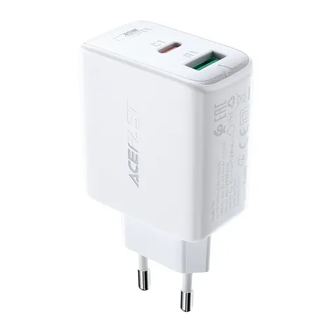 Acefast A5 bílá / Nabíječka do sítě / USB-C + USB-A / 32W / PD, QC 3.0