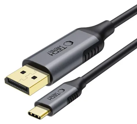 Tech-Protect UltraBoost černá / Kabel USB-C na DisplayPort 1.4 / 8K 60Hz / 180 cm