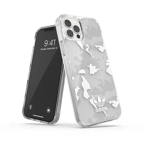 Adidas OR SnapCase Camo transparentní/bílá / Kryt / Apple iPhone 12/12 Pro