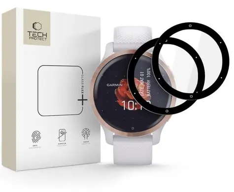Tech-Protect Glass Flex+ pro Garmin Venu 2S černé / Ochranné sklo / Hybridní / 2 ks