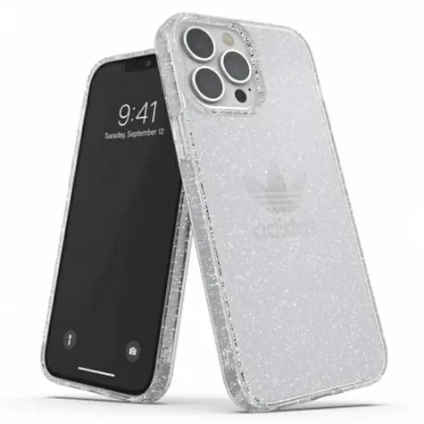 Adidas OR Protective Clear Case Glitter transparentní stříbrná / Zadní kryt / Apple iPhone 13 Pro Max