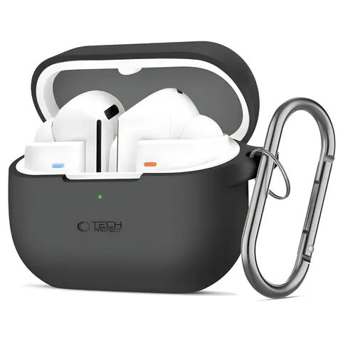 Tech-Protect Hook Case černá / Pouzdro pro sluchátka / silikon / karabina / pro Samsung Galaxy Buds 3 a 3 Pro