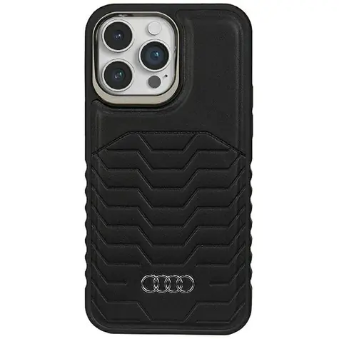Audi Synthetic Leather MagSafe černá / Zadní kryt / iPhone 15 Pro Max / umělá kůže