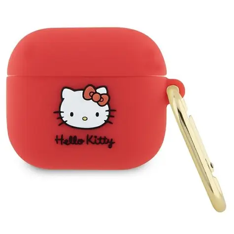 Hello Kitty Silicone 3D Kitty Head AirPods 3 fuchsiová / Pouzdro / Silikonové