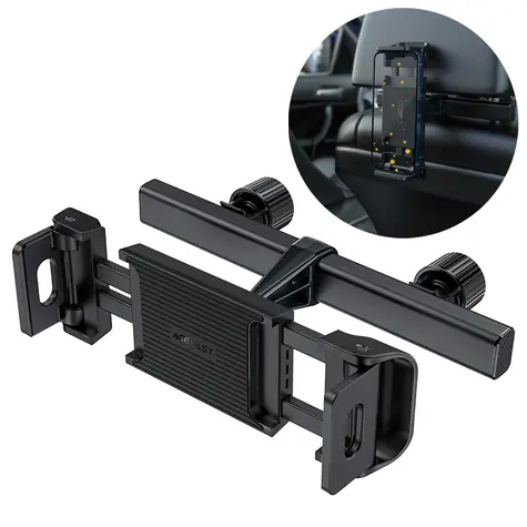 Acefast D8 černá / Držák na opěrku hlavy pro telefon a tablet / šířka 135-230 mm