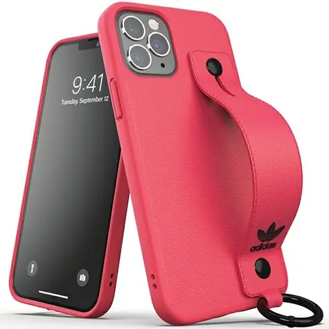 Adidas OR Hand Strap Case iPhone 12/12 Pro růžová / Kryt / s poutkem na ruku / Apple iPhone 12